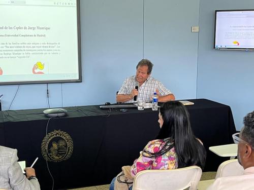 Conferencia «La originalidad de las coplas de Jorge Manrique», impartida por el Dr. Víctor de Lama de la Cruz, profesor catedrático de la Universidad Complutense de Madrid, celebrada el lunes 12 de mayo, 2025.